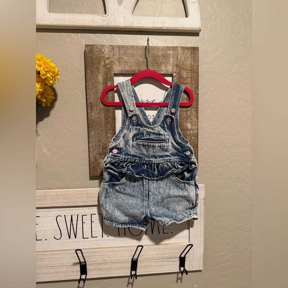 Vintage acid wash happy kids shortall